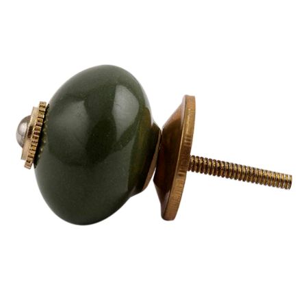 Olive Round Golden Fitting Ceramic Cabinet Knob